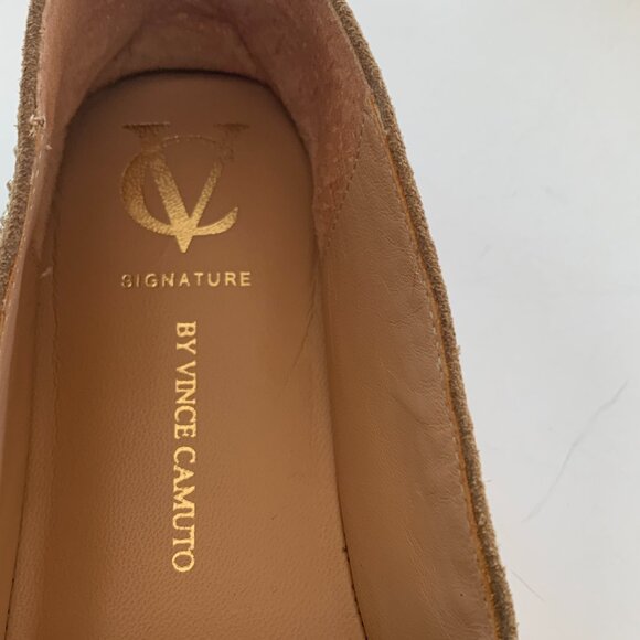 Vince Camuto Signature Studded Suede Slip-On Flats Like New Size 10M Tobacco - Picture 5 of 12